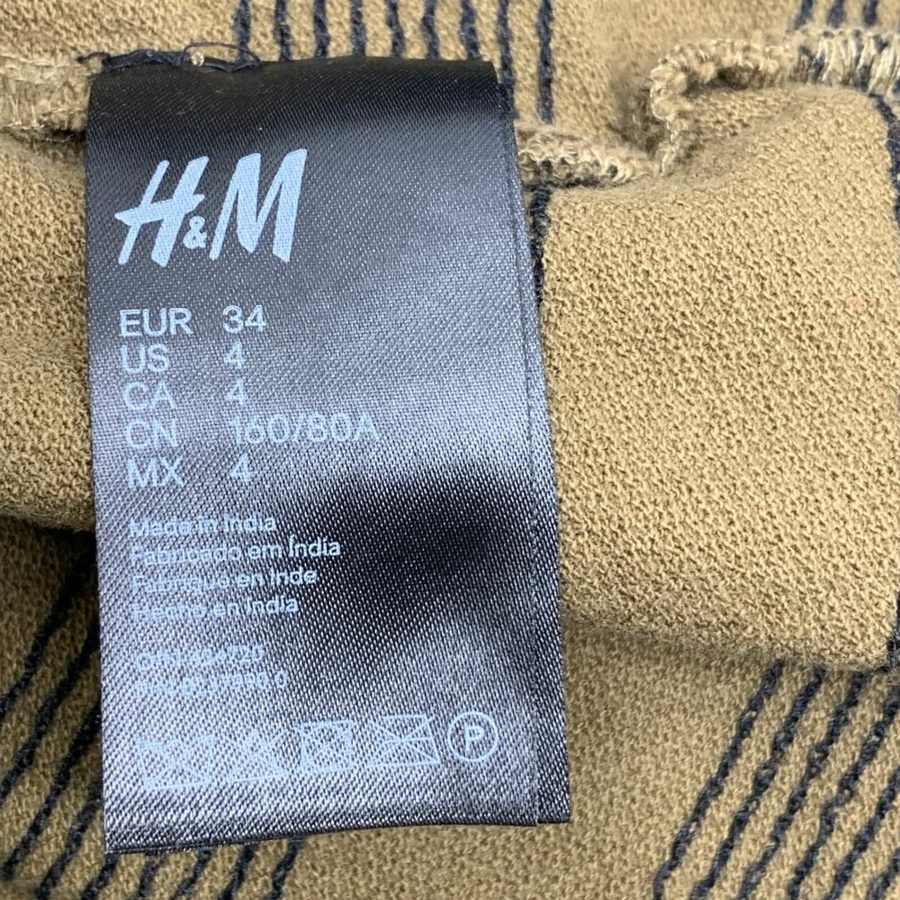 H&M Studio Women's 3/4 Sleeve Pullover Midi Dress Olive Green/Black Sequins Sz 4 - Picture 7 of 9